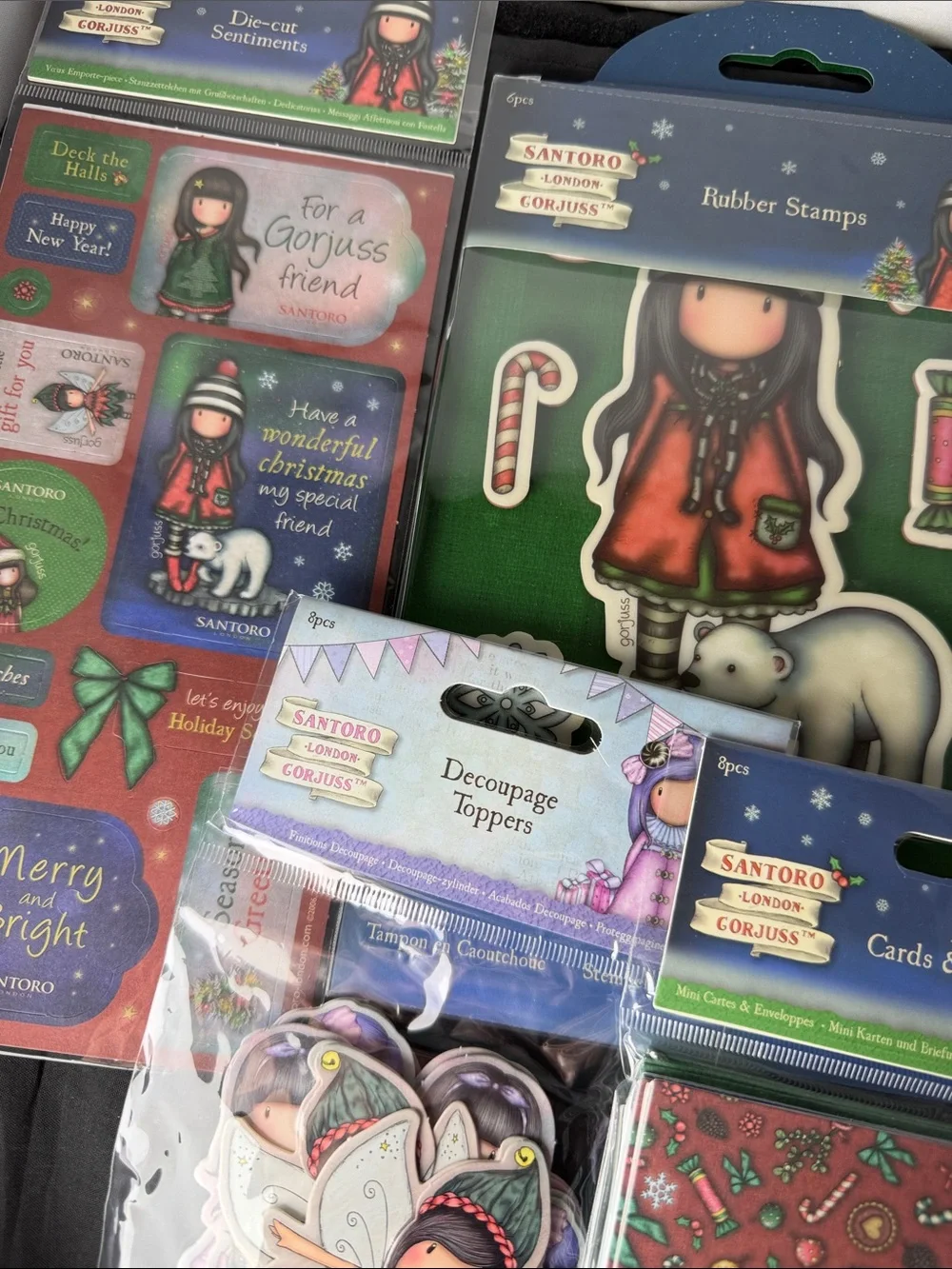 Santoro Gorjuss Girl Rubber Stamp Lot mixed lot envelope toppers